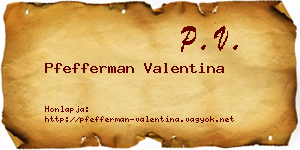 Pfefferman Valentina névjegykártya